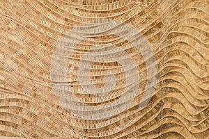 Nature background of brown handicraft weave texture bamboo surface