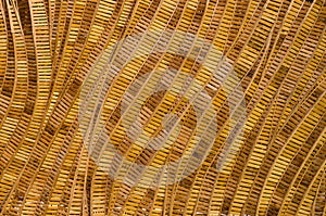 Nature background of brown handicraft weave texture bamboo surface