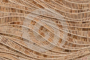 Nature background of brown handicraft weave texture bamboo surface