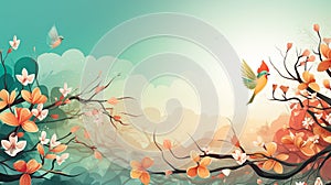 Nature background. Illustration for backdrops banners prints posters murals and wallpaper design