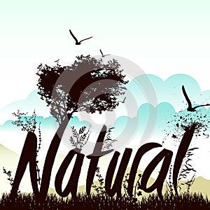 Nature background with nautre graphic
