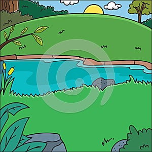 Nature background. pond in the jungle