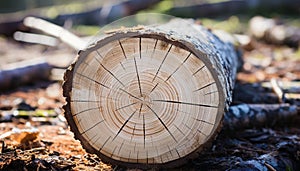 Nature beauty in a circle of fallen tree growth generated by AI