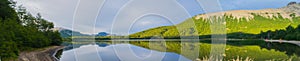 Nature is the best thing we have, montains in panoramic with a little lake in the shouth of argentina photo