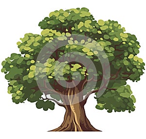 Nature big tree vector illustration