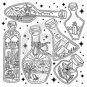 nature in a bottle illustration vector