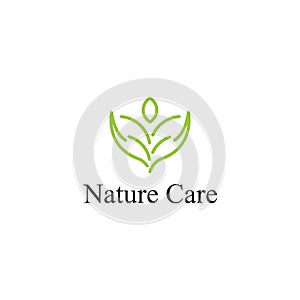 Nature care icon logo template