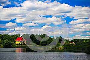 Nature of Central Europe in summer on a sunny day, lan