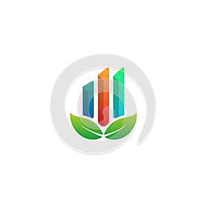 Nature chart logo design info graphic symbol icon vector