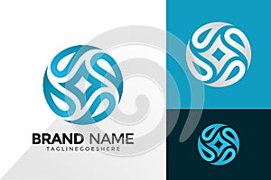 Nature Circle Water Drop Logo Vector Design. Abstract emblem, designs concept, logos, logotype element for template