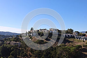 Nature and city from St Hilary's preserve in Belvedere and Tiburon California