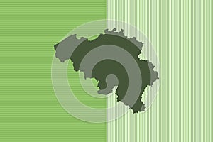 Nature colored Map design concept with green stripes isolated of country Belgium - vector