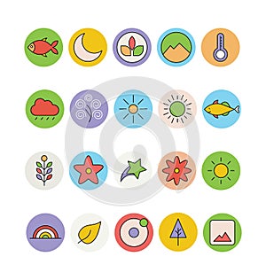 Nature Colored Vector Icons 4