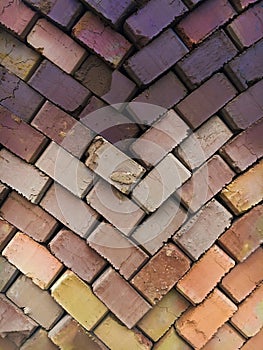 Nature colors of brick wall pattern. Building blocks mobile wallpaper. Texture of brown wall. Building material banner