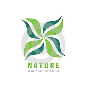 Nature - concept business logo template vector illustration. Abstract green leaves creative logo sign. Organic product logo icon.