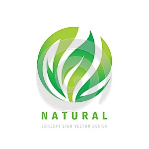 Nature - concept business logo template vector illustration. Abstract green leaves creative sign. Organic product icon.