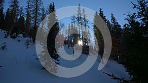 Nature covered in the snow during cold Winter in the country on the hills.