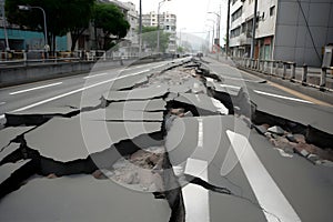 nature disaster in syria and turkey. Earthquake damaged buildings and roads.