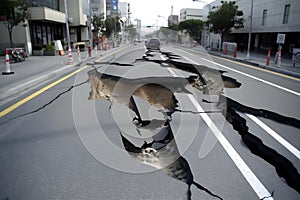 nature disaster in syria and turkey. Earthquake damaged buildings and roads