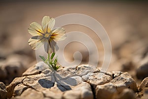 Nature drought flower survival. Generate ai