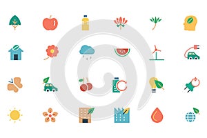 Nature and Ecology Colored Icons 1