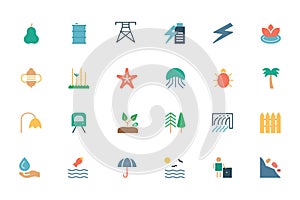 Nature and Ecology Colored Icons 5