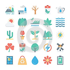 Nature and Ecology Colored Vector Icons 4