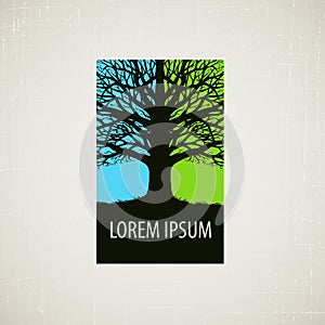 Nature, ecology or environment logo. leafless tree icon, symbol