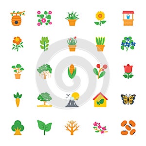 Nature and Ecology Flat Icons 1