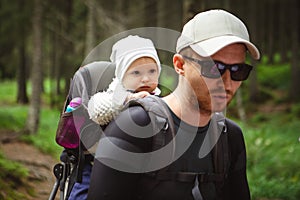 Nature exploration with baby and male