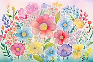 Nature flower background art background pattern blossom spring plant watercolor floral design