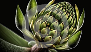 Nature fragility captured in a green artichoke generated by AI