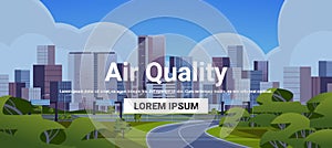 Nature and freedom life in city air quality concept cityscape background horizontal copy space