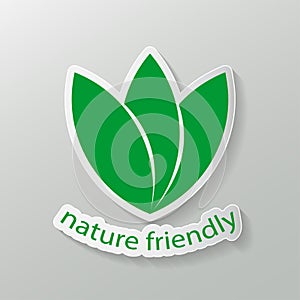 Nature friendly label logo. tags with text.Vector illustration.