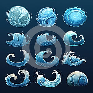 nature games blue water wave ai generated