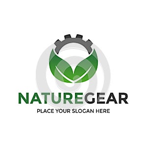 Nature gear vector logo template