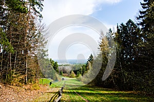 Nature. german. Bavaria. It`s spring. morning. tree. small and old town.