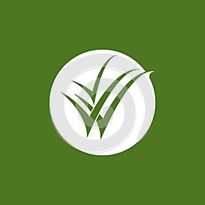 Nature grass icon and symbol vector template