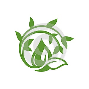 Nature Green Leaf Logo Design. Eco Natural Organic Vector Graphic Icon.