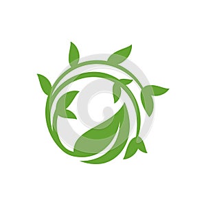 Nature Green Leaf Logo Design. Eco Natural Organic Vector Graphic Icon.