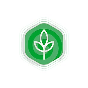 Nature or green vector logo template. This graphic with leaves symbol. Suitable for ecology, farm, protect, guard, environment,