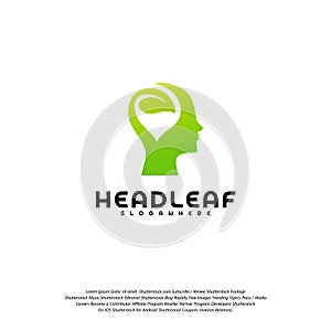 Nature Head science logo vector, Head intelligence logo designs concept vector