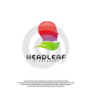Nature Head science logo vector, Head intelligence logo designs concept vector