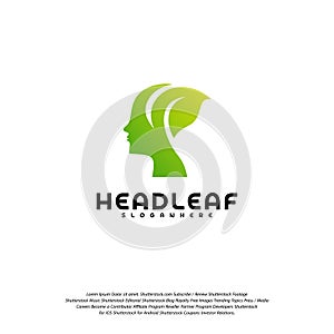 Nature Head science logo vector, Head intelligence logo designs concept vector