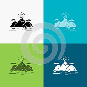 Nature, hill, landscape, mountain, blast Icon Over Various Background. glyph style design, designed for web and app. Eps 10 vector