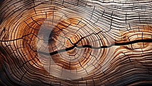 Nature history, an abstract circle of weathered tree growth generated by AI