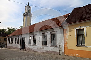 Nature house of actress Anicka Jurkovicova on Komenskeho street in Nove Mesto nad Vahom, Slovakia