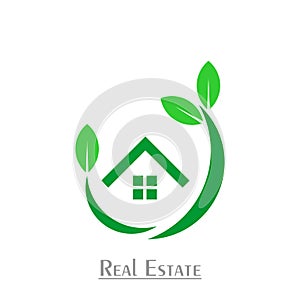 Nature house logo, real estate logo design. vector icons.