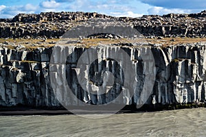 Nature icelandic landscape near Dettifoss waterfall