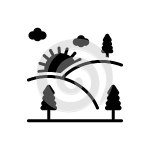 Black solid icon for Nature, leaf and conservation